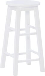 Zeke White 24" Counter Stool with Round Seat by Linon - Image 2