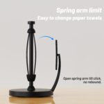 VEHHE Paper Towel Holder Countertop, Black Paper Towel Holder with Spring Activated Arm and Damping Effect, Simply Tear Paper Towel Stand for Bathroom and Kitchen (Black) - Image 6