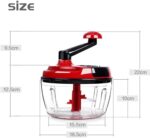 Multi-Functional Manual Food Processor,8 Cup Hand-powered Crank Chopper,Mincer Blender with Clear Container,for Vegetables Meat Fruits Nuts Herbs Onions - Image 3