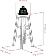 Winsome Element 2-Piece Counter Stool Set, Classic Backless Bar Chairs for Kitchen & Dining Room Seating, Timeless Essential Furniture for Home, Dorm, Apartments - Image 4