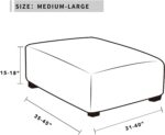 Easy-Going Stretch Square Ottoman Cover 40x40x15 inch Folding Storage Stool Furniture Protector Soft Rectangle slipcover with Elastic Bottom Light Grey - Image 6