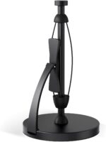 VEHHE Paper Towel Holder Countertop, Black Paper Towel Holder with Spring Activated Arm and Damping Effect, Simply Tear Paper Towel Stand for Bathroom and Kitchen (Black) - Image 2