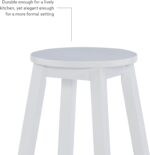 Zeke White 24" Counter Stool with Round Seat by Linon - Image 8