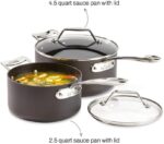 All-Clad Essentials Hard Anodized Nonstick Sauce Pan Set 4 Piece, 2.5, 4 Quart Oven Broiler Safe 500F Pots and Pans, Cookware Black - Image 10