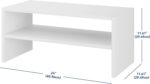 Whitmor Wood Stackable 2-Shelf Shoe Rack, White, 24 inches - Image 4