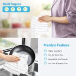 AIDEA Kitchen Towels-8PK, Super Soft and Absorbent Drying Towels for Dishes, Microfiber Cleaning Cloth Multi-Purpose Dish Towels for Kitchen, Home-Grey/White -18”x26” - Image 7