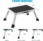 Folding Step Stool, Height-Adjustable Step Stool with Non-Slip Platform, Step Ladder for Adults or Kids in Kitchen, Home, 330 Lbs Capacity - Image 3
