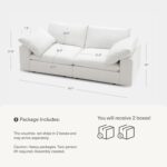Cloud Couch Oversized Modular Sectional Sofa True Relax Comfy Couches Wide&Deep Seat Sofas for Living Room Metal Frame Furniture Set, Loveseat 78.74" Width - Image 3