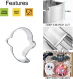 5 Pieces Mini Halloween Cookie Cutters, Size 2.2" to 2.6" Small Stainless Steel Molds Ghost, Cat, Bat, Pumpkin Holiday Shapes for Halloween Party Decorations - Image 5