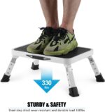 Folding Step Stool, Height-Adjustable Step Stool with Non-Slip Platform, Step Ladder for Adults or Kids in Kitchen, Home, 330 Lbs Capacity - Image 4
