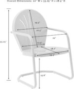 Crosley Furniture Griffith Outdoor Chair, Retro Metal Patio Chairs for Dining, Porch, Deck, Balcony, Aqua - Image 5
