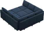 Belffin Modular Sectional Sofa with Ottomans Velvet Reversible Sleeper Sectional Sofa with Chaise Modular Sleeper Sofa Bed with Storage Seat Blue - Image 10