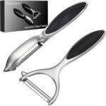 TACGEA Vegetable Peeler for Kitchen, Potato Peelers for Fruit Straight Blade, Durable Non-Slip Handle, Set of 2 - Image 2