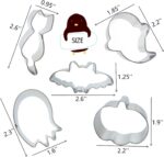 5 Pieces Mini Halloween Cookie Cutters, Size 2.2" to 2.6" Small Stainless Steel Molds Ghost, Cat, Bat, Pumpkin Holiday Shapes for Halloween Party Decorations - Image 3