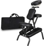 JupiterForce Portable Massage Chair Foldable Lightweight Tattoo Therapy Chair with Adjustable 4 Inches Thick Sponge Face Cradle for Client Spa Salon Massage with Carrying Bag (Black) - Image 2