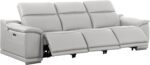 BlackJack Furniture Venice Top Grain Italian Leather 6 Power Recliner Seaters 3 Piece Sofa Set with Adjustable Headrests Modern Seating Sofa, Loveseat and Chair for Living Room Lounge, Light Grey - Image 8