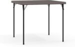 Flash Furniture Dunham 2.83' Square Plastic Folding Event Table with Carrying Handle, Bi-Fold Banquet Table for Indoor/Outdoor Events, Dark Gray - Image 2