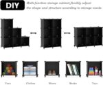 AWTATOS Cube Storage Organizer, Storage Cubes Shelves Bookshelf, 6 Cube Closet Organizers and Storage, DIY Stackable Plastic Clothes Organizer Shelving for Bedroom, Home, Black - Image 7