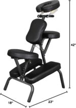JupiterForce Portable Massage Chair Foldable Lightweight Tattoo Therapy Chair with Adjustable 4 Inches Thick Sponge Face Cradle for Client Spa Salon Massage with Carrying Bag (Black) - Image 4