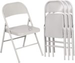VECELO Metal Folding Chairs 4 Pack, Double Hinged Steel Frame Easy Foldable&Stackable for Office Kitchen Dinning Wedding Patio and Garden - Image 2