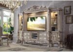 Acme Dresden Wooden Entertainment Center with Bridge in Vintage Bone White - Image 3