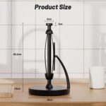 VEHHE Paper Towel Holder Countertop, Black Paper Towel Holder with Spring Activated Arm and Damping Effect, Simply Tear Paper Towel Stand for Bathroom and Kitchen (Black) - Image 7