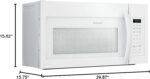 Frigidaire FFMV1846VW 30" White Over the Range Microwave with 1.8 cu. ft. Capacity, 1000 Cooking Watts, Child Lock and 300 CFM in White - Image 11