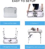 Folding Camp Table Small, 24''L x16''W with Adjustable Height Legs, Indoor Outdoor Lightweight Portable Aluminum Dining Table for Picnic Camping 2-Feet（2 Heights 10"/19"） - Image 6