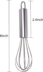 stainless steel small whisk for cheese, coffee, eggs, very handy (6 inches) - Image 3