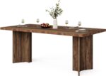 Tribesigns 63-inch Dining Table for 4-6, Farmhouse Kitchen Table with Large Tabletop, Rectangular Dinner Eating Table for Dining Room, Living Room, Kitchen, Dark Brown - Image 10
