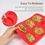 Silicone Muffin Top Pan 3 Pack,silicone egg molds for Breakfast Sandwiches 3 Inch Round for Baking English muffins,Hamburger,Whoopie Pies,Corn Bread,Egg bites,Tarts - Image 4