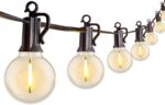 Brightown Outdoor String Lights 29 Feet G40 LED Patio Lights, Plug-in, 13 Plastic Edison Bulbs(1 Spare), Waterproof Connectable Hanging Light for Backyard Porch Balcony Party Decor, E12 Base, Black - Image 2