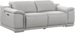 BlackJack Furniture Venice Top Grain Italian Leather 6 Power Recliner Seaters 3 Piece Sofa Set with Adjustable Headrests Modern Seating Sofa, Loveseat and Chair for Living Room Lounge, Light Grey - Image 10