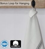 Cotton Craft - Scandia Stripe 12 Pack - Pure Cotton - Professional Commercial Restaurant Grade Kitchen Dish Tea Towel Cloth Napkins - Low Lint Sturdy Weave - Reusable - 16x28-30 Ounces - Charcoal - Image 4