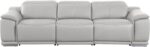 BlackJack Furniture Venice Top Grain Italian Leather 6 Power Recliner Seaters 3 Piece Sofa Set with Adjustable Headrests Modern Seating Sofa, Loveseat and Chair for Living Room Lounge, Light Grey - Image 6