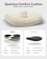 Office Chair, Ergonomic Desk Chair with Adjustable Lumbar Support and Flip up Armrest, Breathable Mesh Computer Chair for Home Office, Khaki - Image 6