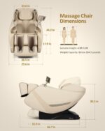 RELX 2026 Massage Chair Full Body, Zero Gravity Airbag Shiatsu Massage Chair with SL-Track, Heating, AI Control, Body Scan, 13 Modes, Foot Rollers, and Deep Yoga Stretch (Beige) - Image 3