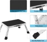 Folding Step Stool, Height-Adjustable Step Stool with Non-Slip Platform, Step Ladder for Adults or Kids in Kitchen, Home, 330 Lbs Capacity - Image 5