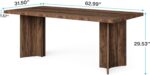 Tribesigns 63-inch Dining Table for 4-6, Farmhouse Kitchen Table with Large Tabletop, Rectangular Dinner Eating Table for Dining Room, Living Room, Kitchen, Dark Brown - Image 3