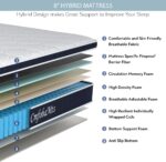 8 Inch Twin Mattress, Memory Foam Hybrid Mattress in a Box with Independent Spring for Motion Isolation and Pressure Relief, Comfortable Medium Firm - Image 6