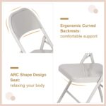 VECELO Metal Folding Chairs 4 Pack, Double Hinged Steel Frame Easy Foldable&Stackable for Office Kitchen Dinning Wedding Patio and Garden - Image 7