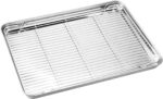 Wildone Baking Sheet & Rack Set [2 Sheets + 2 Racks], Stainless Steel Cookie Pan with Cooling Rack, Size 16 x 12 x 1 Inch, Non Toxic & Heavy Duty & Easy Clean - Image 4