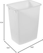 Rubbermaid Small Kitchen Bathroom Trash Can, 9 Gallons, White, Waste Basket for Under Counter/Kitchen/Office/Bedroom/Bathroom - Image 7