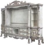 Acme Dresden Wooden Entertainment Center with Bridge in Vintage Bone White - Image 2