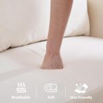 mestyl 62.5" Loveseat, 2-in-1 Sofa Bed Couch with Pull Out Bed, Futon Couch with Adjustable Armrests, Sofas for Living Room, Bedroom, Office, Small Spaces, 800lb Capacity, Linen Fabric, Modern, White - Image 6