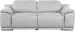 BlackJack Furniture Venice Top Grain Italian Leather 6 Power Recliner Seaters 3 Piece Sofa Set with Adjustable Headrests Modern Seating Sofa, Loveseat and Chair for Living Room Lounge, Light Grey - Image 9