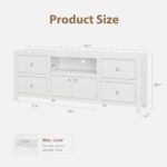 IDEALHOUSE Farmhouse TV Stand for 75/80 Inch TVs, 70" Long Entertainment Center with 6 Storage Drawers & Soundbar Shelf, White Television Consoles Stands for Living Room, Bedroom - Image 3
