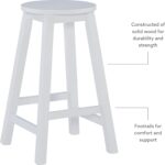 Zeke White 24" Counter Stool with Round Seat by Linon - Image 9