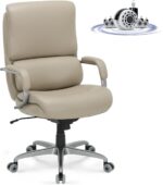 COLAMY Big & Tall Office Chair 400lbs Wide Seat- High Back PU Leather Executive Computer Desk Chair for Heavy People, Large Office Chair with Metal Base & Ergonomic Back Support- Black - Image 2