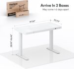 FLEXISPOT Comhar Electric Pure Glass Standing Desk with Drawer Desktop & USB Charge Ports, 48" Ergonomic Height Adjustable Sit to Stand Desk for Home Office (White, Glass) - Image 4